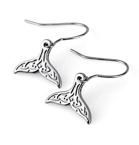 Cute Whale Tail 925 Sterling Silver earrings-Jewearrings