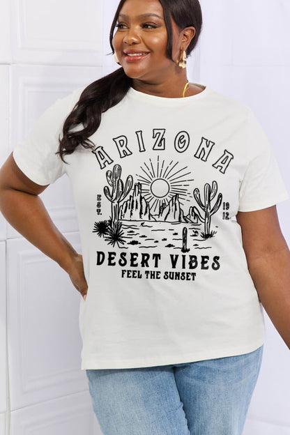 Simply Love Simply Love Full Size ARIZONA DESERT VIBES FEEL THE SUNSET Graphic Cotton Tee-Jewearrings