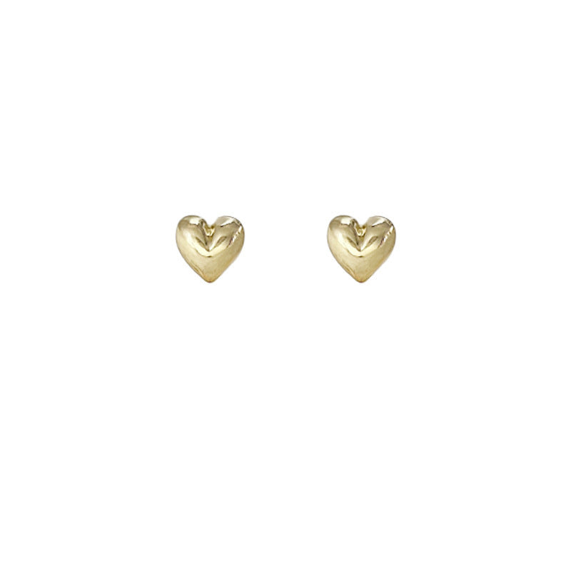 Women's Fashion Silver Needle Love Heart Stud Earrings-Jewearrings