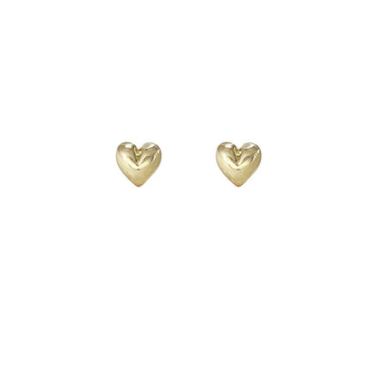 Women's Fashion Silver Needle Love Heart Stud Earrings-Jewearrings