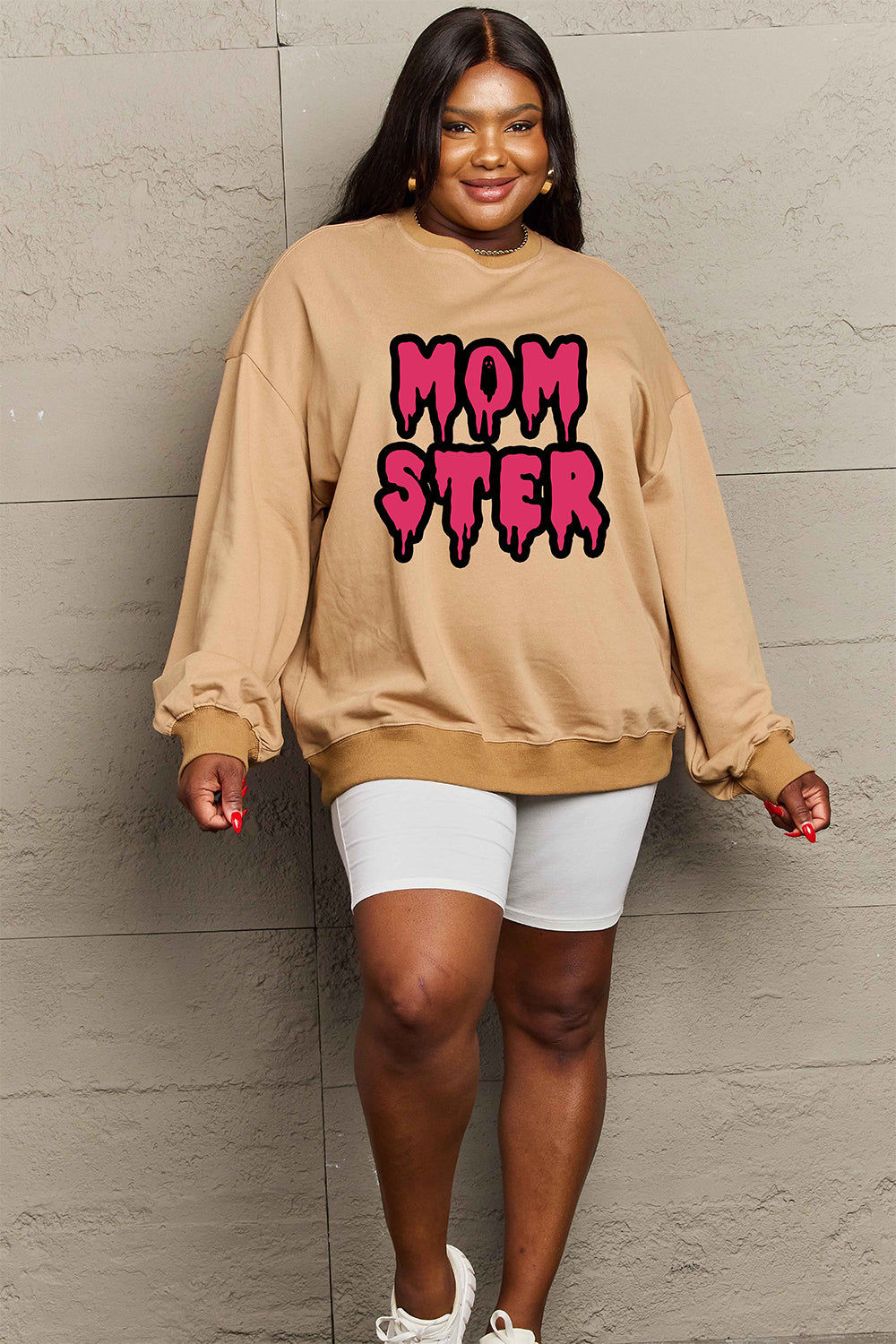 Simply Love Full Size MOM STER Graphic Sweatshirt-Jewearrings