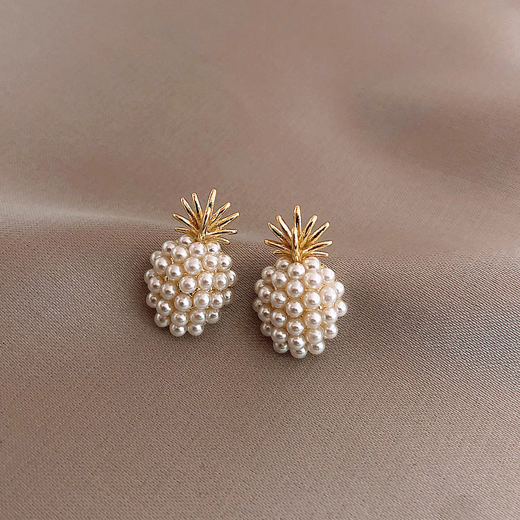 Female 925 Sterling Silver Needle Pearl Earrings-Jewearrings