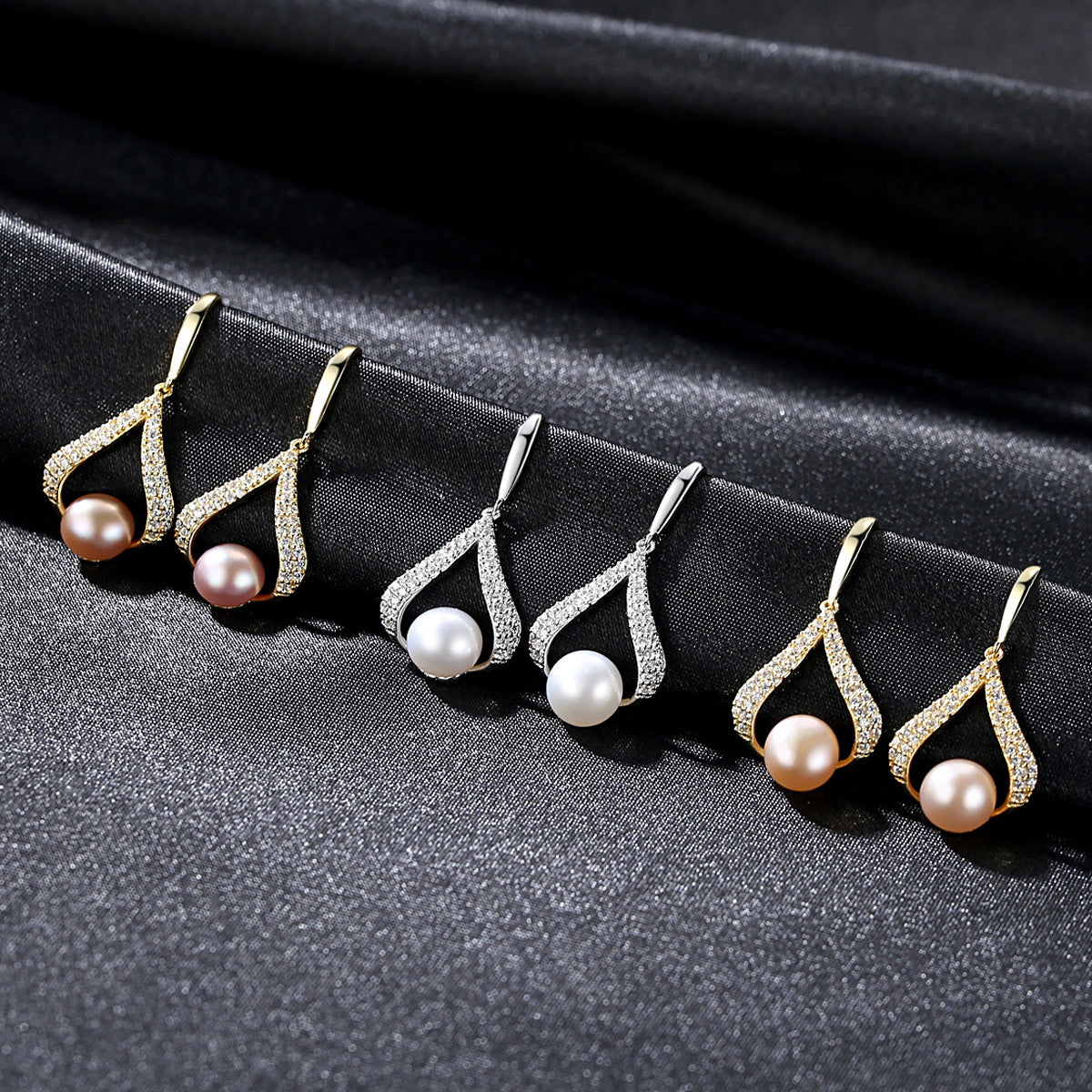 New pearl earrings with water drops-Jewearrings