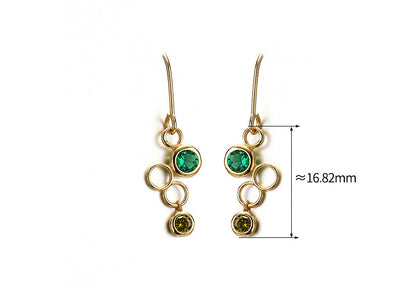 Women's Sterling Silver Green Bubble Earrings-Jewearrings