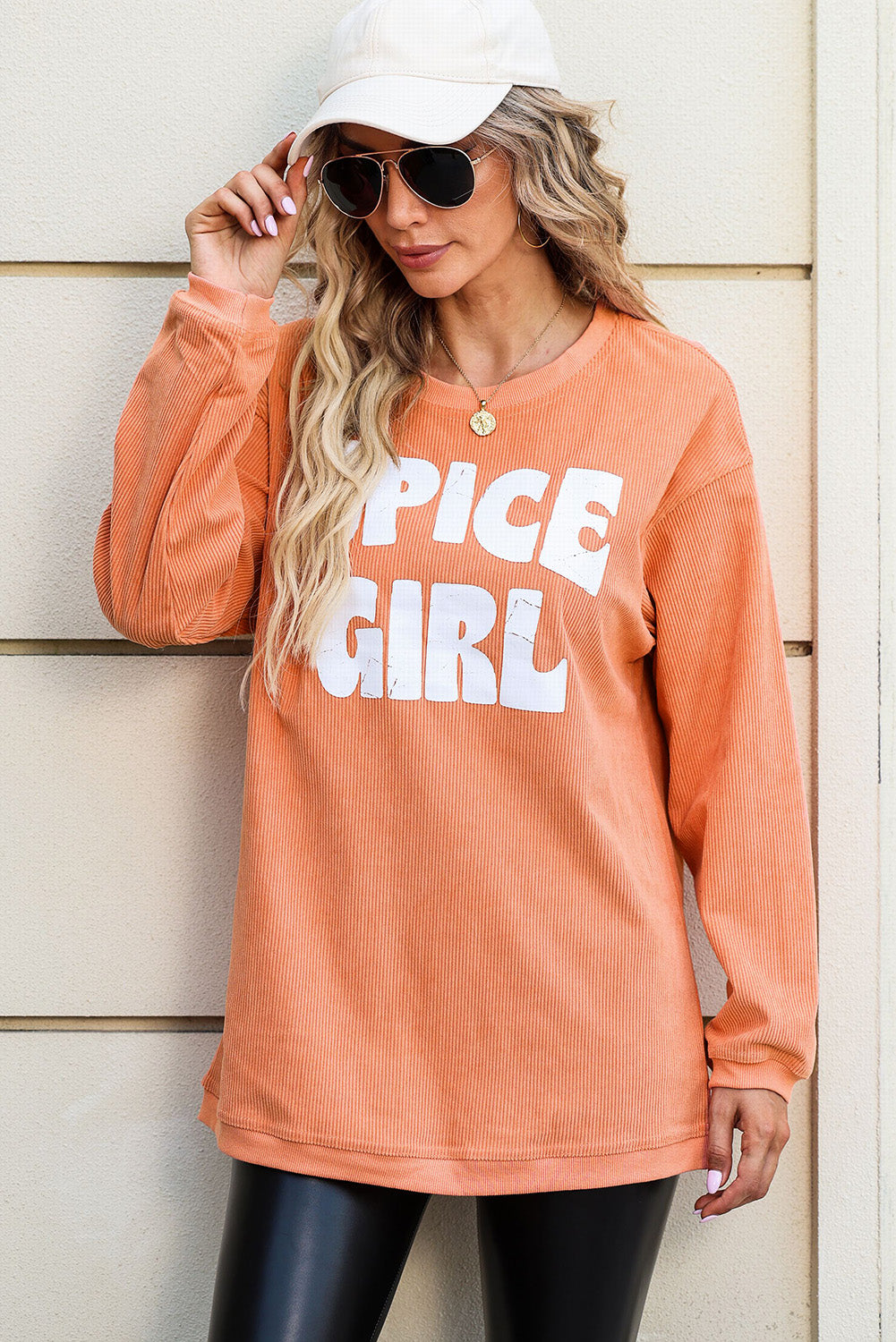 SPICE GIRL Round Neck Dropped Shoulder Sweatshirt-Jewearrings