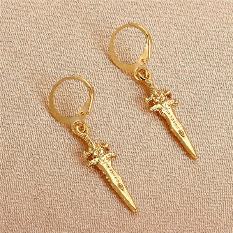 Hip-hop Trend Cross Sword Earrings Couple Creative Long Earrings Earrings-Jewearrings