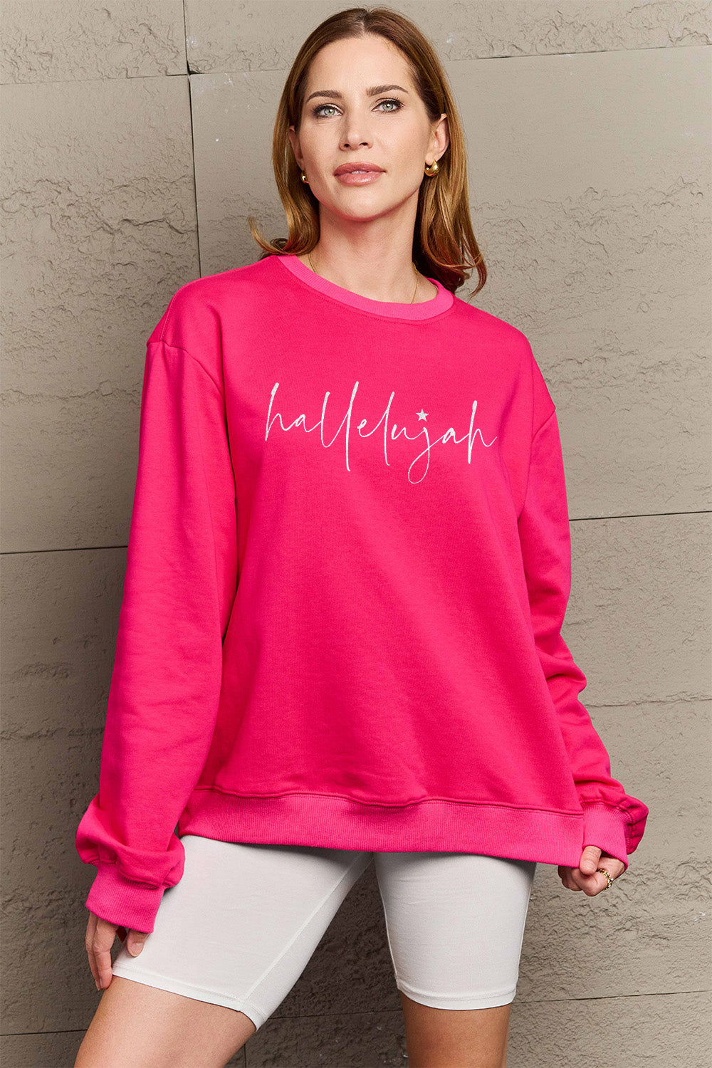 Simply Love Full Size Letter Graphic Long Sleeve Sweatshirt-Jewearrings