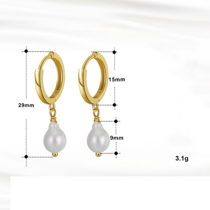 925 Sterling Silver Drop Earrings Natural Freshwater Pearls-Jewearrings