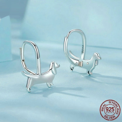 Aifule Original Cute Sausage Dog Stud Sterling Silver Simple Wild Earrings-Jewearrings