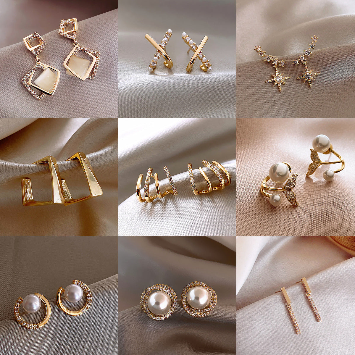 S925 Silver Needle Light Luxury Fashion Simple Stud Earrings Women-Jewearrings