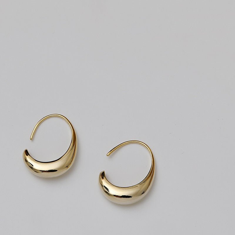 14K gold coated glossy drop earrings-Jewearrings