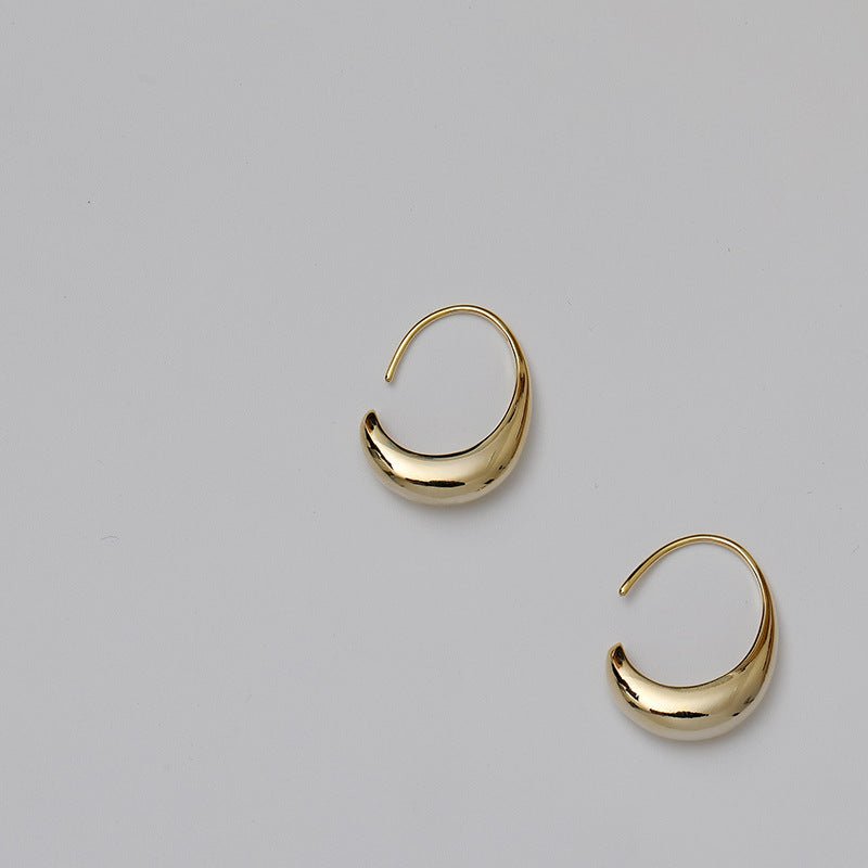 14K gold coated glossy drop earrings-Jewearrings