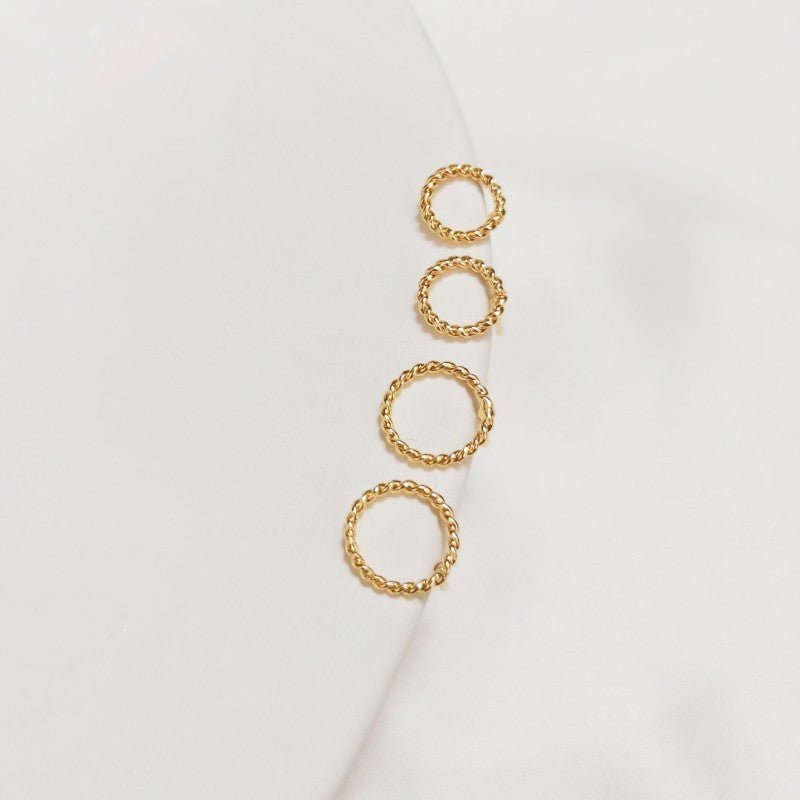 14K Gold-plated Color Retention Twist Round Studs 925 Silver Needle Handmade Diy Earrings Accessories Material-Jewearrings