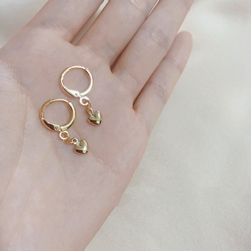 14K Gold Plated Love Earrings-Jewearrings