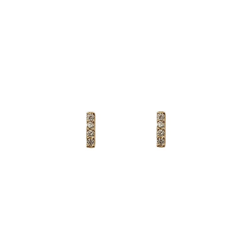 14K Gold Plated Mini Zircon Earrings-Jewearrings