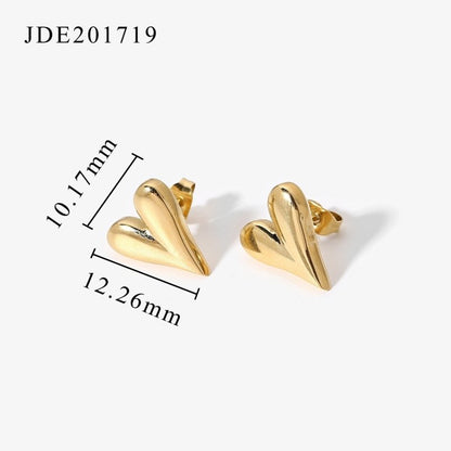 14K Gold-plated Stainless Steel Ladies' Love Fashionable Metal Earrings-Jewearrings