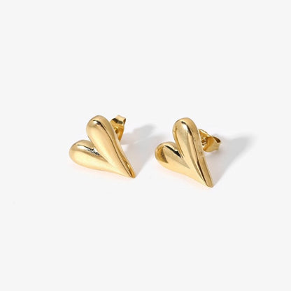 14K Gold-plated Stainless Steel Ladies' Love Fashionable Metal Earrings-Jewearrings