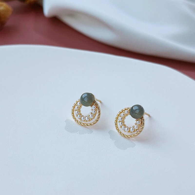 14K Real Gold Plated French Romantic Simple Small Incense Earrings Korean Earrings Female Earrings-Jewearrings