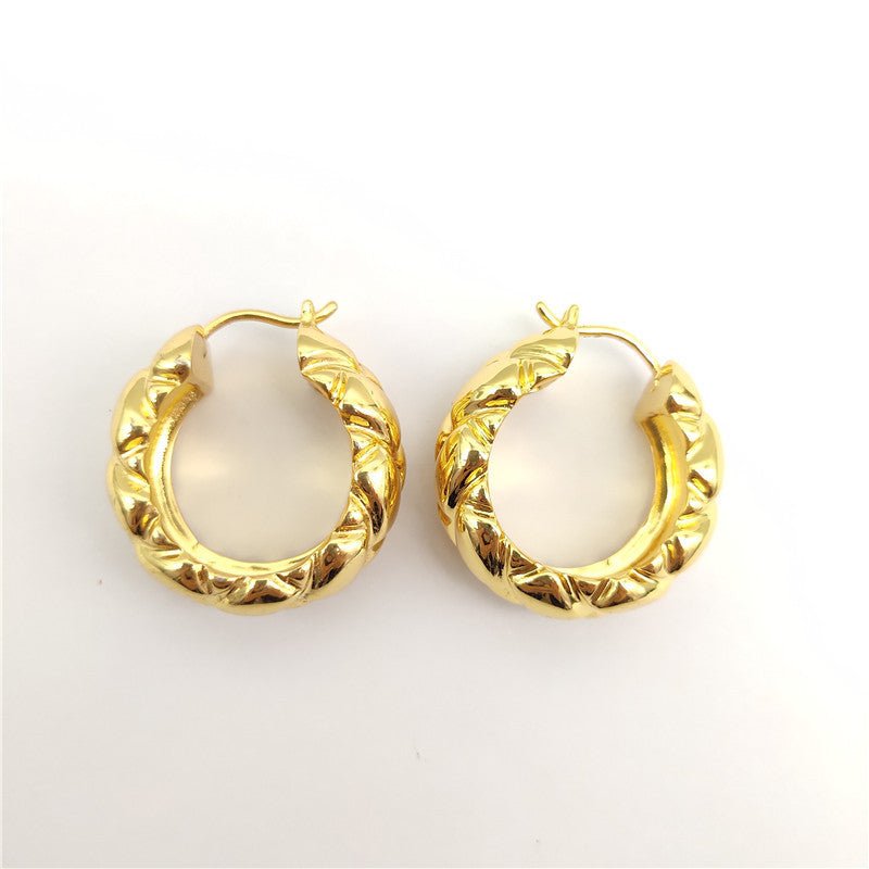 14k Real Gold Simple Glossy Triangle Earrings-Jewearrings