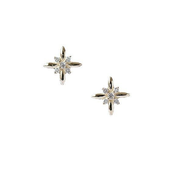 14K Yellow Gold Plated Sterling Silver Stud Earrings-Jewearrings