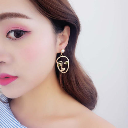 Korean face personality pearl design earring Earrings-Jewearrings