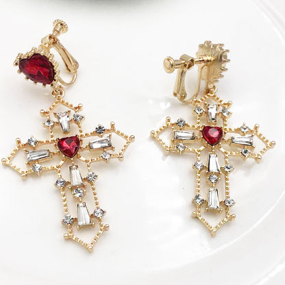 Ladies Cross Earrings-Jewearrings