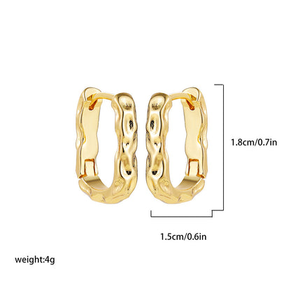 Fashion Simple And Light Luxury Stainless Steel Irregular Geometric Hollow Stud Earrings-Jewearrings