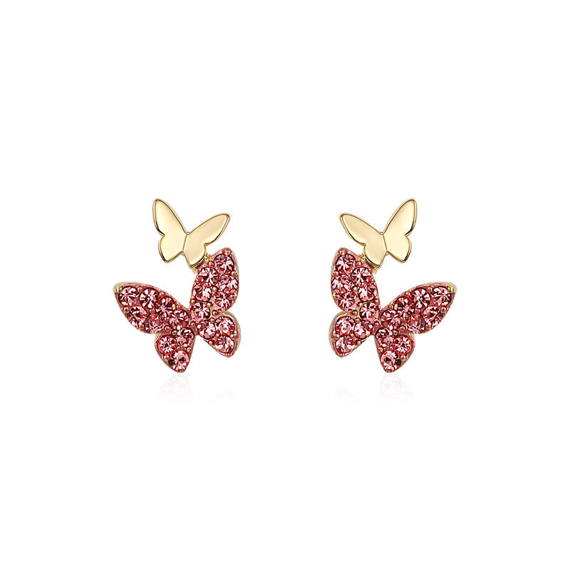 Sterling Silver Butterfly Stud Earrings-Jewearrings