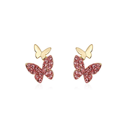 Sterling Silver Butterfly Stud Earrings-Jewearrings