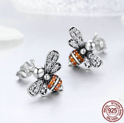 European and American popular s925 sterling silver bee earrings-Jewearrings