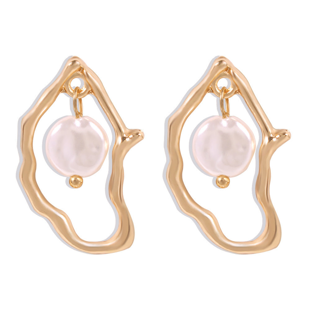 Irregular Pearl Earrings-Jewearrings