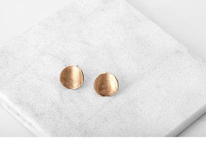 Vintage Zinc Alloy Round Stud Earrings For Women Retro Antique Gold Silver Simple Europe Stud Earrings Jewelry Female Brincos-Jewearrings