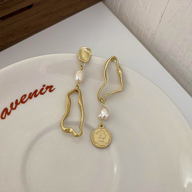 Women's Fashion Round Brand Pearl Earrings-Jewearrings