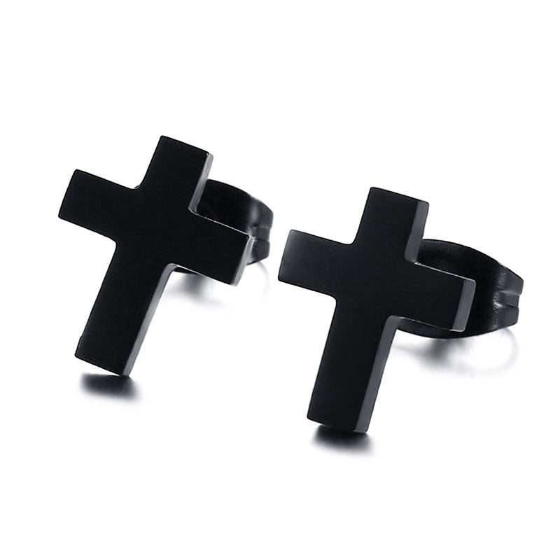 Men's stainless steel cross necklace earrings-Jewearrings