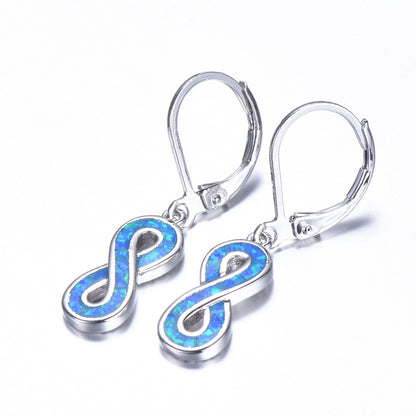 White Opal Figure 8 Earrings-Jewearrings