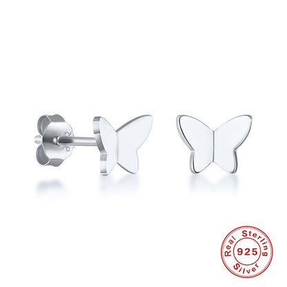 Sterling Silver Butterfly Stud Earrings-Jewearrings