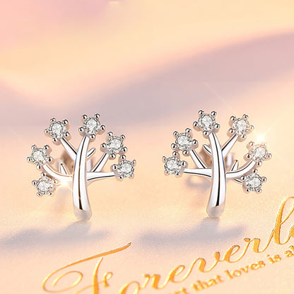 S925 sterling silver Christmas tree earrings-Jewearrings