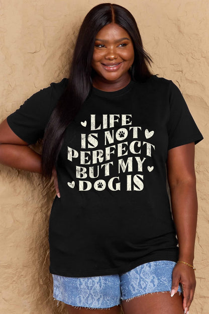 Simply Love Full Size Dog Slogan Graphic Cotton T-Shirt-Jewearrings