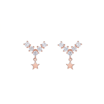 Rose Gold Star Stud Earrings-Jewearrings