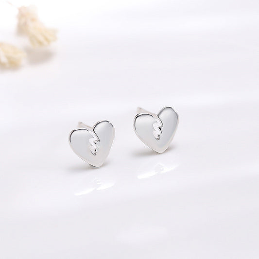 Love Earrings Female S925 Sterling Silver Personality Creative Simple Cold Style Student Earrings-Jewearrings