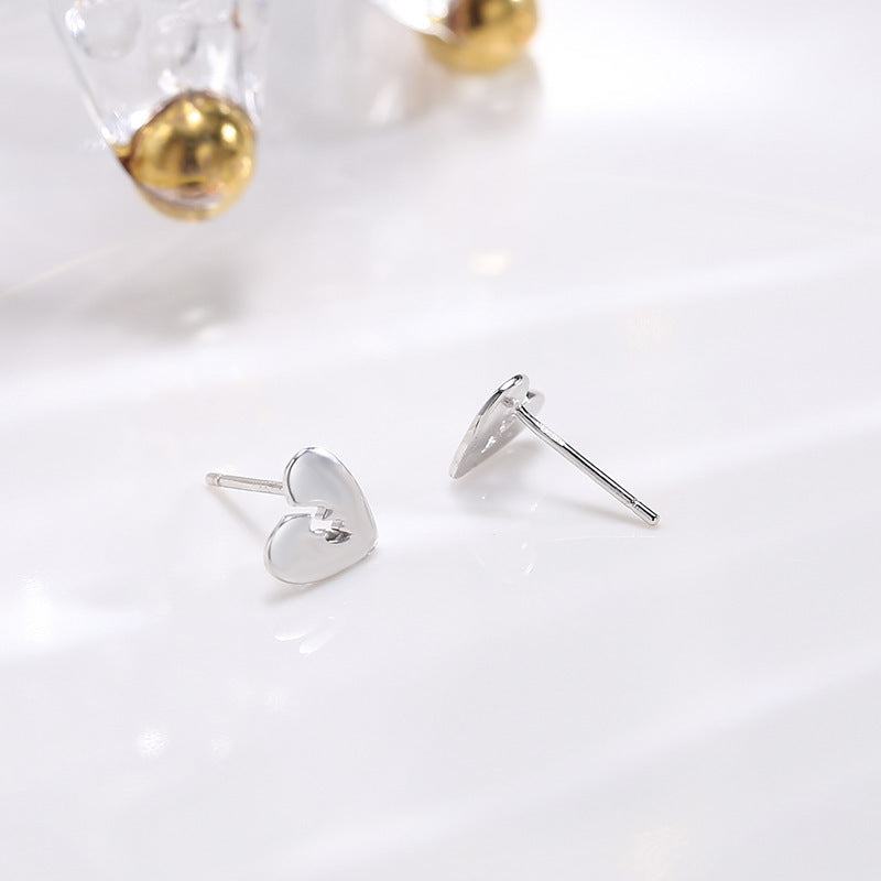 Love Earrings Female S925 Sterling Silver Personality Creative Simple Cold Style Student Earrings-Jewearrings