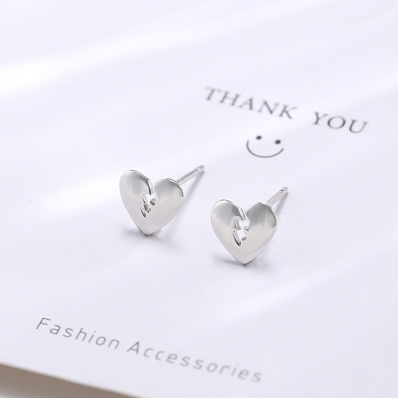 Love Earrings Female S925 Sterling Silver Personality Creative Simple Cold Style Student Earrings-Jewearrings