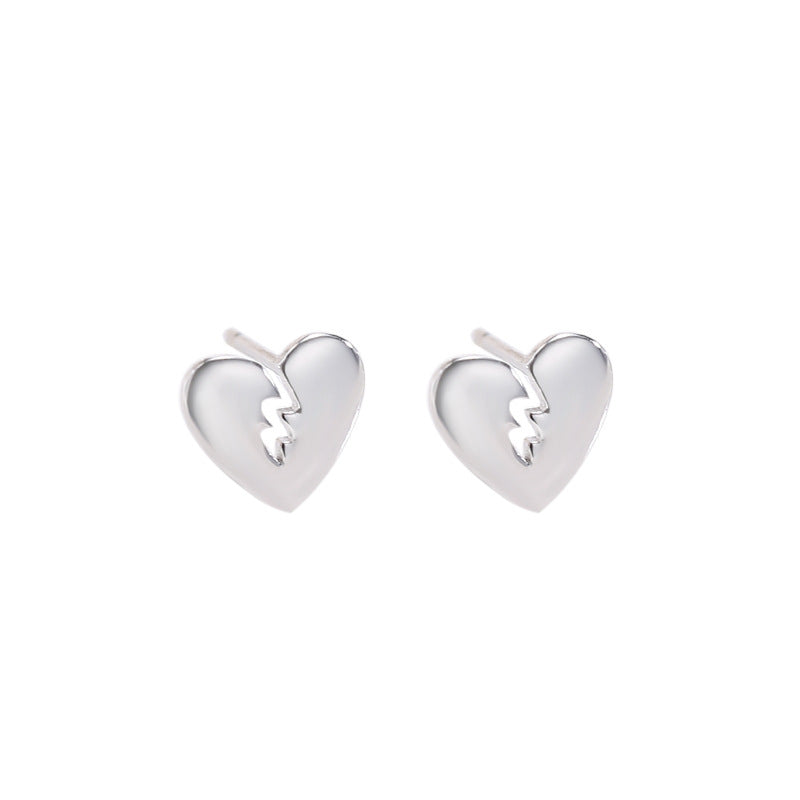 Love Earrings Female S925 Sterling Silver Personality Creative Simple Cold Style Student Earrings-Jewearrings