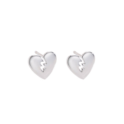 Love Earrings Female S925 Sterling Silver Personality Creative Simple Cold Style Student Earrings-Jewearrings