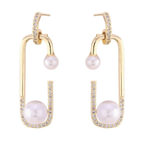 Temperament Single Sex Pin Pearl Earrings Female-Jewearrings