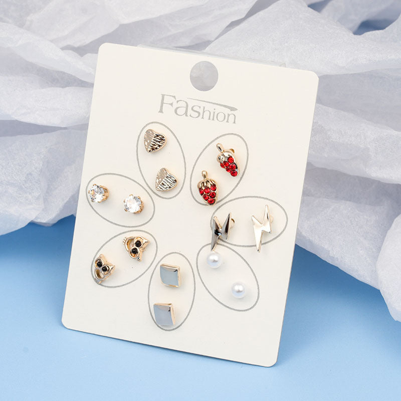 New S925 Silver Needle Gold Set Temperament Net Red Pearl Female Stud Earrings-Jewearrings