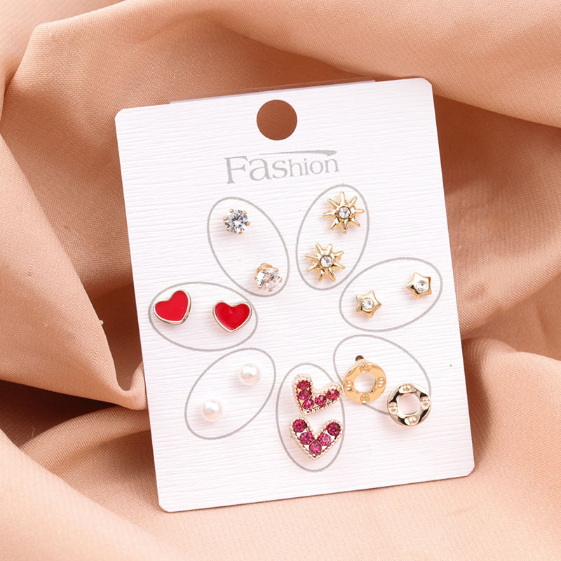 New S925 Silver Needle Gold Set Temperament Net Red Pearl Female Stud Earrings-Jewearrings