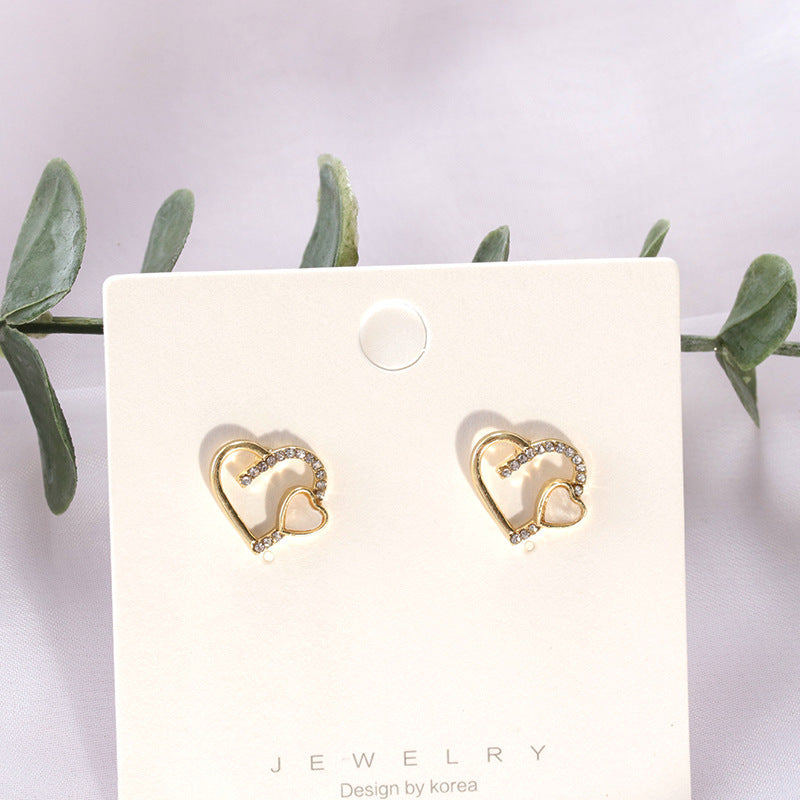 Korean Version Of Opal Micro-Inlaid Personality All-Match Earrings-Jewearrings