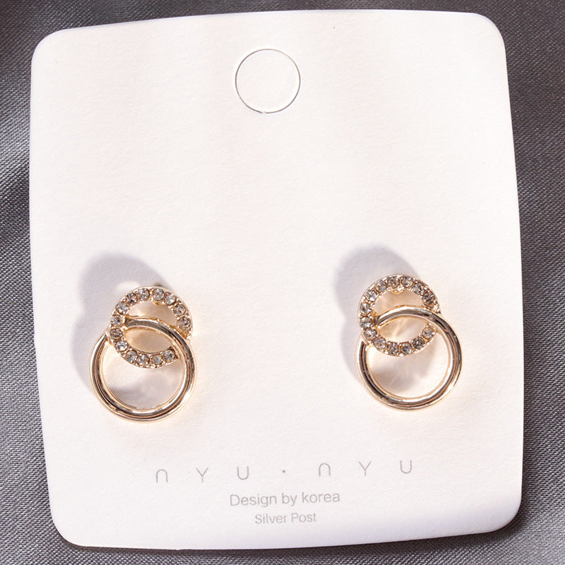 Korean Version Of Opal Micro-Inlaid Personality All-Match Earrings-Jewearrings