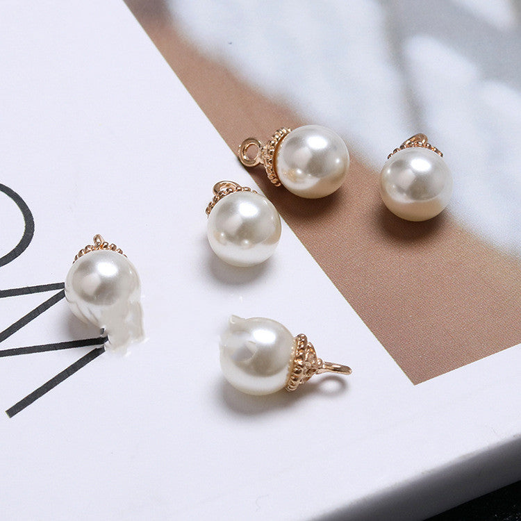 Korean Version Of Bright Pearl Pendant Earrings Headdress Hair Band Pendant-Jewearrings